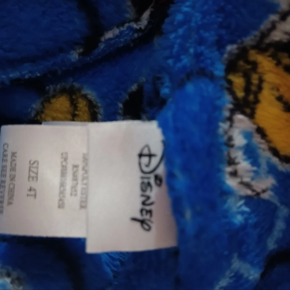 Disney Mickey Mouse Boys Blue Plush Fleece Bathrobe Robe Size 4T Toddler